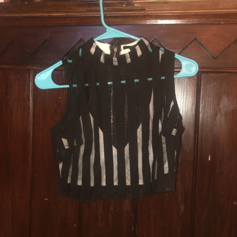 Forever 21 mesh aspects crop top